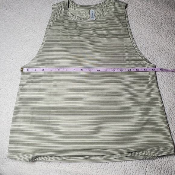 Athleta Cloudlight Striped Muscle Tank Top Stripe Sage Green Athletic XS - Picture 8 of 9